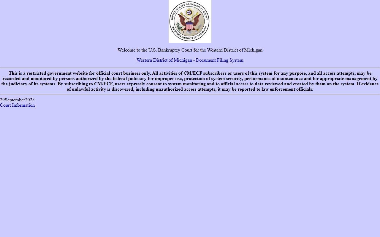 Keweenaw County federal court records CM ECF docket filing system