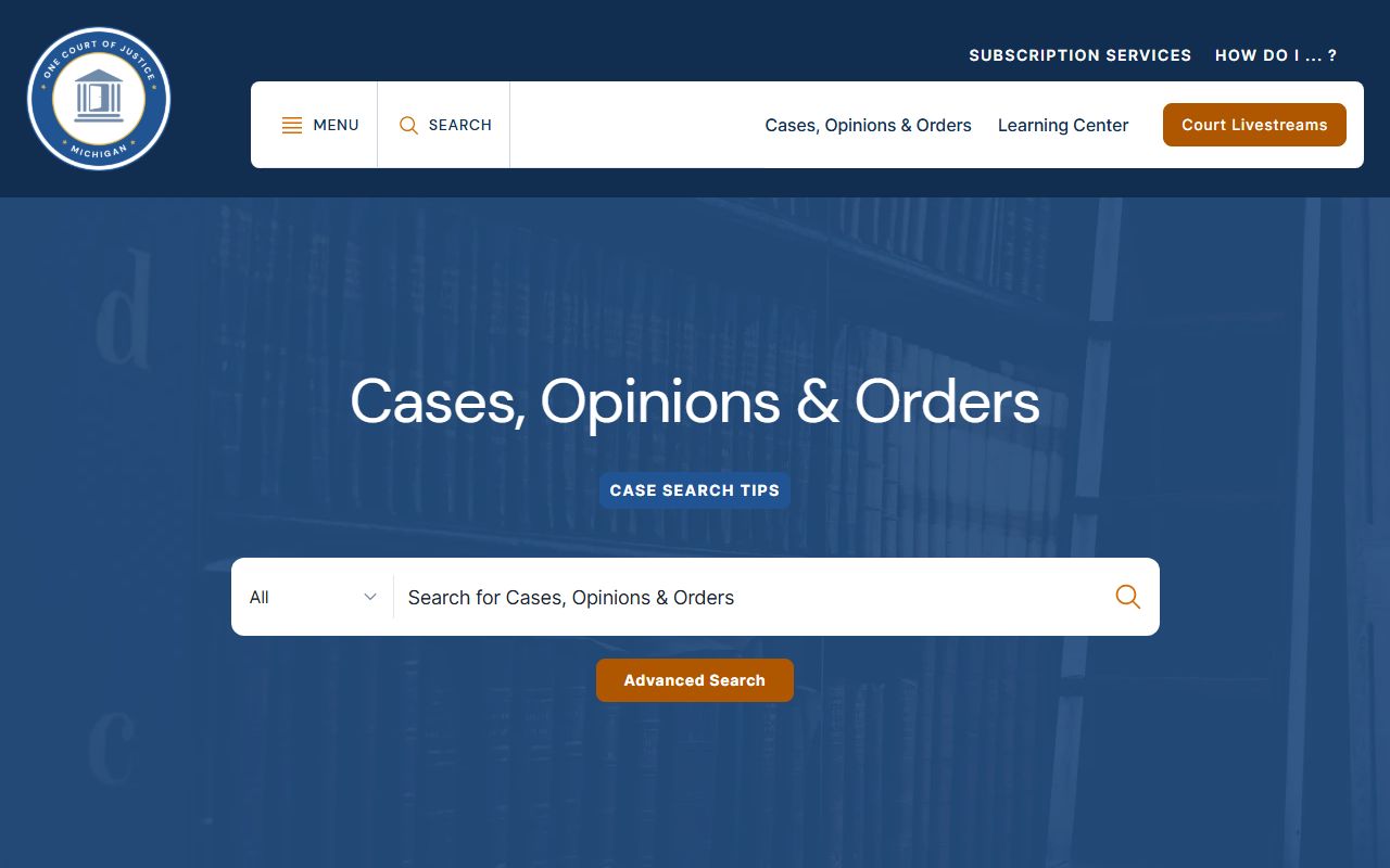 Keweenaw County court dockets and case history search page