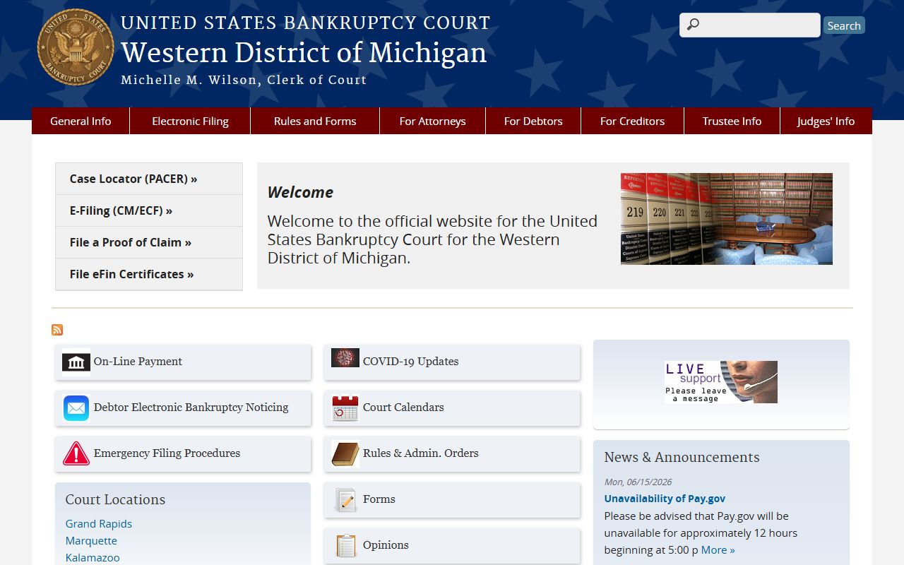 Keweenaw County court records and federal bankruptcy filings at the U.S. Bankruptcy Court Western District of Michigan