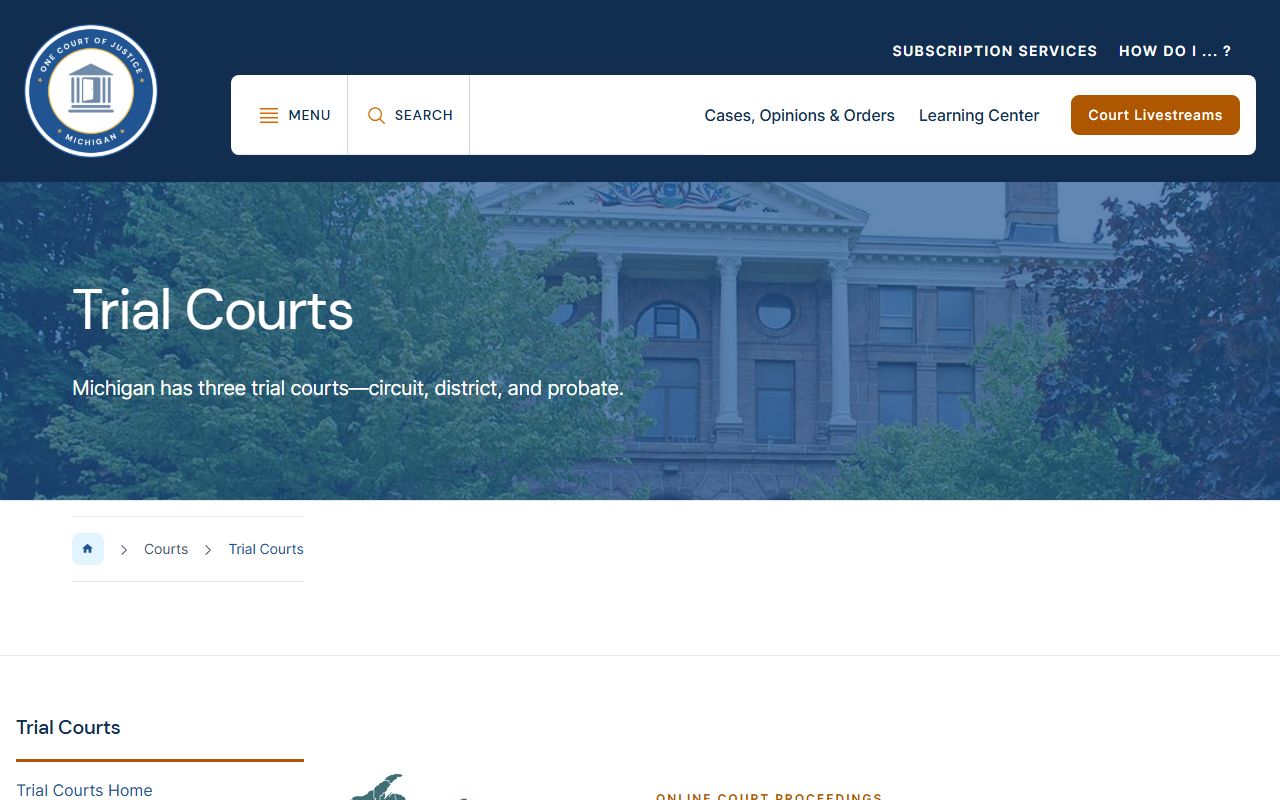 Keweenaw County circuit court records within the Michigan trial-court system