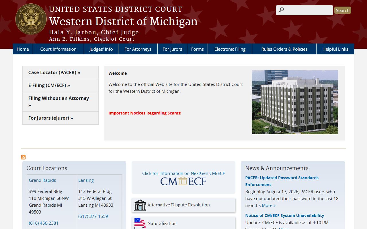 Keweenaw County warrant guidance and the Western District of Michigan federal court