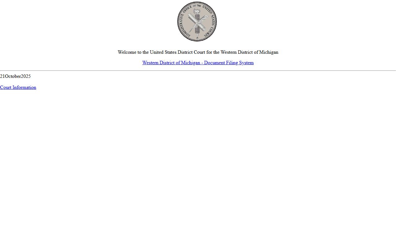 Keweenaw County federal warrant case records in the Western District CM/ECF system